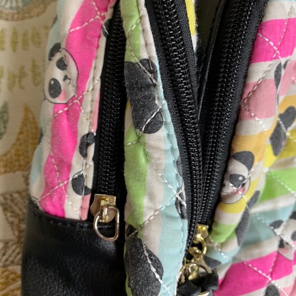 LUV Betsey Johnson MultiColor Panda Backpack Heart - Picture 2 of 4